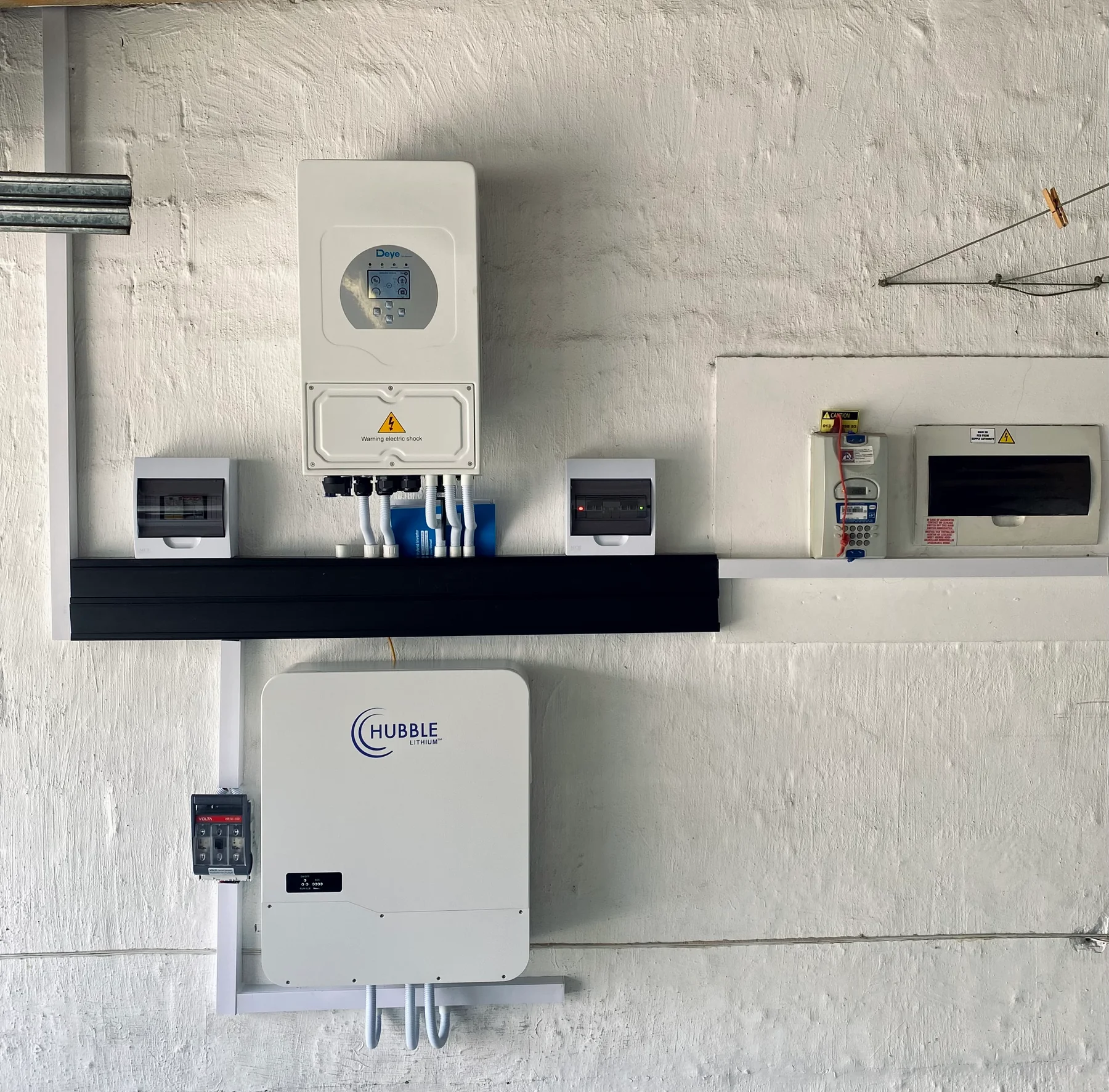 Wall-mounted inverter with dual batteries